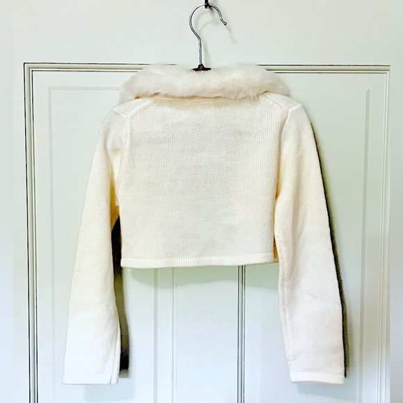 Janie and Jack Faux Fur Trim Shrug Sweater - Picture 4 of 4